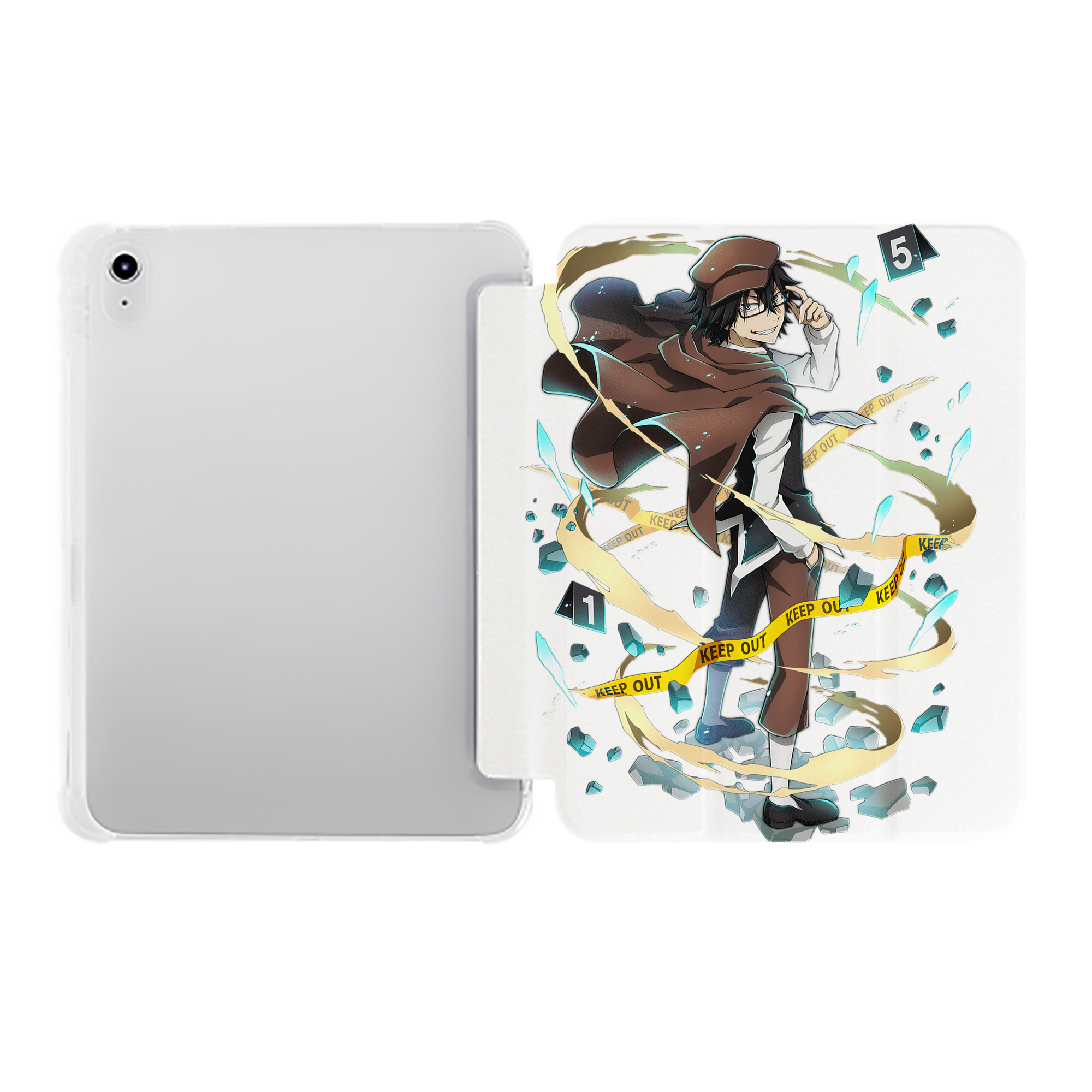 （画像用） 文豪ストレイドッグス Bungo Stray Dogs IPad ケース ペン収納付き 三つ折りスタンド PUレザー×シリコン 対応機種9.5/10.5/10.9インチ